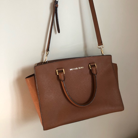 Michael Kors Selma Satchel Bag in Cognac - Picture 4 of 16